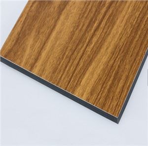 Desain Kayu Aluminium Panel Komposit ACP / ACM Kayu Outdoor Panel Dinding 3d